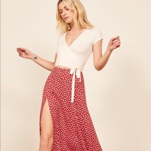 Reformation red Zoe skirt small